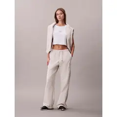 CALVIN KLEIN - Pantalón blanco de pierna ancha