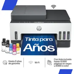 HP - IMPRESORA MULTIFUNCIONAL SMART TANK 750 COLOR WI-FI + 2 AÑOS GARANTIA