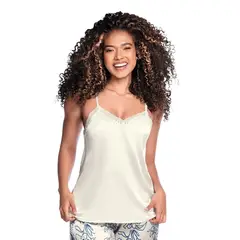 LAURA - BLUSA DE TIRAS EN SATÍN CON ENCAJE