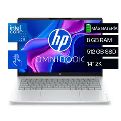 HP - Portátil OmniBook 3 14 14-hu0052la Intel® Core™ 5 120U 8GB RAM 512GB SSD Windows 11 Home