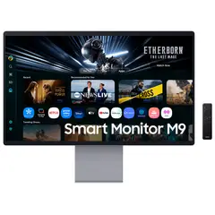 SAMSUNG - Monitor Smart M9 M90SF · 32" 4K UHD 165Hz · OLED 0.3ms GTG · Vision AI · Pivot · Parlantes