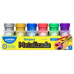 POINTER - Set de Pintura Temperas Colores Metalizados Para Niños
