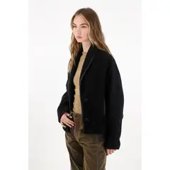 TENNIS - Chaqueta con detalles en cuero sintético negra para mujer