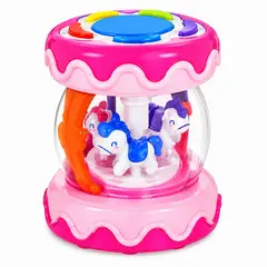 HUANGER - Juguete para bebe didactico musical bebe estimulante tambor luces Rosado