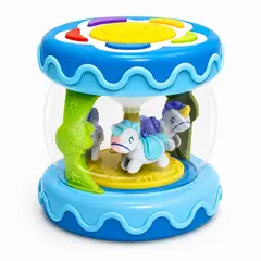 HUANGER - Juguete para bebe didactico musical bebe estimulante tambor luces Azul