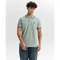 AMERICANINO - Polo Hombre Slim Fit Manga Corta Cuello Contraste