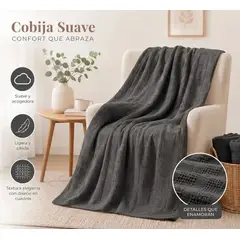 ELEGANT - Cobija 100% Algodón Piqué Galleta 150x205cm