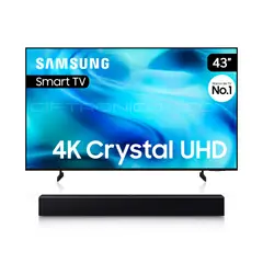 SAMSUNG - TV Smart 43″ Crystal UHD 4K U8500H con Barra de Sonido HW-B400F