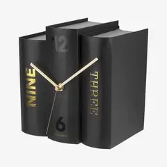 PRESENT TIME - Reloj De Mesa Estilo Libro Negro