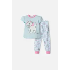 DISNEY - Pijama gata Marie pantalón largo multicolor para niña 2t a 6t