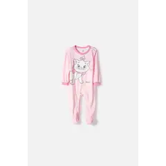 DISNEY - Pijama gata Marie manga larga rosado para bebé niña