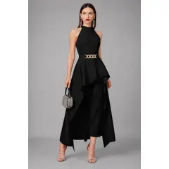NEGRELI - Conjunto Asimétrico de Dos Piezas para Mujer blusa y pantalón
