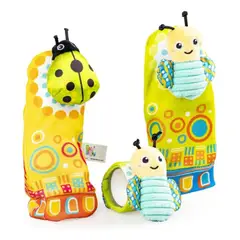 BALIBAZOO - Peluche Sonajero Sensorial Escarabajo y Abeja para Bebé