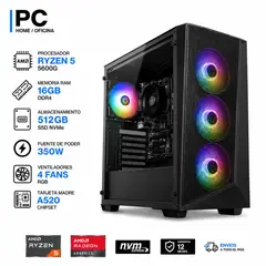 ASUS - PC GAMER RYZEN 5 5600GT - RAM 16GB - SSD 512GB - BOARD A520 - FUENTE 350W