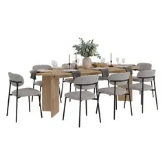 RTA DESIGN - Mesa para Comedor Ted 241, Fresno Europeo, para 8 Puestos, No Incluye Sillas
