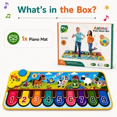 GENERICO - Alfombra musical de piano con animales para niños
