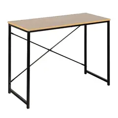 GENERICO - Escritorio Mesa Pc Oficina Minimalista En Acero y Tapa MDF Muebles Hogar Color Beige