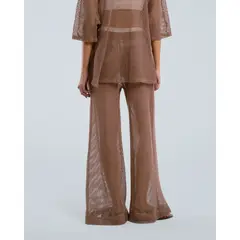 HUDE JEANS - PANTALON WIDE LEG CON TEXTURA