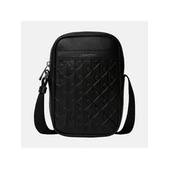 CALVIN KLEIN - Bolso negro reporter slim con grabado integral de monograma