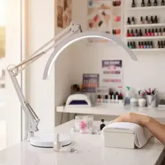 AMERICAN GENERICS - Lampara Media Luna Led Soporte Ajustable a Mesa Estudio Uñas Manos Pies