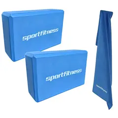 SPORTFITNESS - Cubo Yoga Bloque + Toalla Microfibra Wicking Gym Pilates Fit
