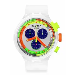 SWATCH - Relojes Unisex Neon. Reloj Silicona Transparente SB02K100