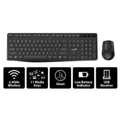 GENIUS ACCESORIOS  DE  TECNOLOGIA - Combo de teclado y mouse Genius KM-8206S Inalámbrico