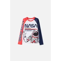 NASA - Camiseta de baño manga larga para niño