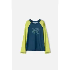 MIC - Camiseta de baño de azul y verde para niño
