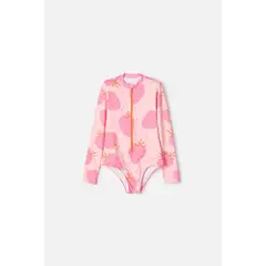 MIC - Vestido de baño de manga larga multicolor para niña