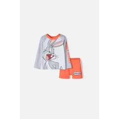 WARNER BROS - Conjunto de baño de Bugs Bunny multicolor manga larga para niño 2t a 5t