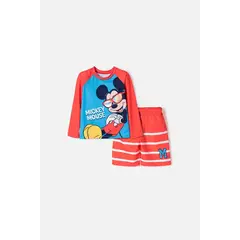DISNEY - Conjunto de baño de Mickey Mouse manga larga multicolor para niño 2t a 6t