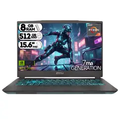 MSI - PORTATIL THIN A15 B7UC-669XCO RYZEN 7 7735HS RAM DDR5 8GB SSD M.2 512GB T.V RTX 3050 4GB 15.6"