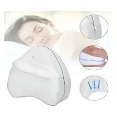GENERICO - Almohada Triangular Cervical para Piernas y Cadera Blanca