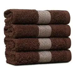 CANNON - Toallas Faciales 34.5x34.5cm En Doble Secado X 4 Unidades Hogar Baños Batas Color Café