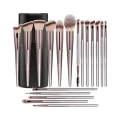 GENERICO - Kit De 18 Brochas De Maquillaje Profesional Cerdas Suaves