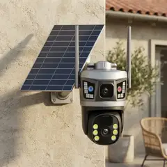 GENERICO - Cámara Solar WiFi Con Seguimiento Móvil Automático + Panel Solar