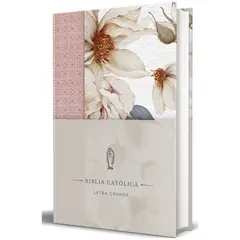 GENERICO - Biblia Católica. Letra Grande (T.D) Tela Rosada Con Flores