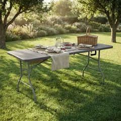 DEALIO - Mesa Portafolio Plegable 180cm Tipo Madera Exterior Jardin