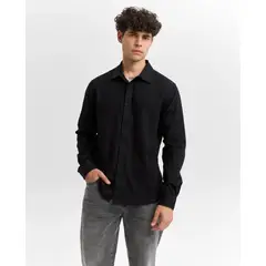 AMERICANINO - Camisa Hombre Manga Larga con Logo Bordado