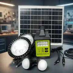 GENERICO - Kit Sistema Panel Solar Con Planta Portátil Radio Bluetooth Dc 12v X 6