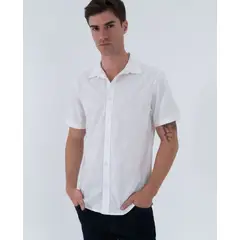 AMERICANINO - Camisa Hombre Classic Fit Manga Corta 100% Algodón
