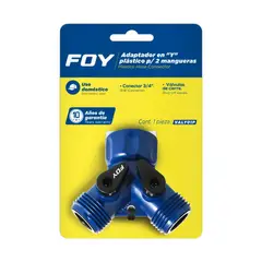 FOY - Adaptador Para Manguera Llave De Agua Forma Y En Abs