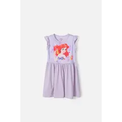 DISNEY - Vestido de La Sirenita manga corta lila para niña