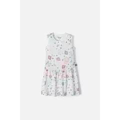DISNEY - Vestido de Stitch marfil manga sisa con bolero para niña