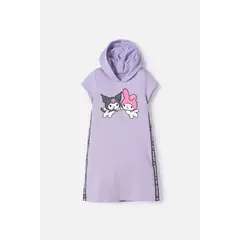 MIC - Vestido de My Melody & Kuromi lila con estampado en frente para niña