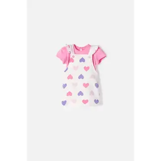 LITTLEMIC - Vestido de tipo jardinera multicolor para bebé niña