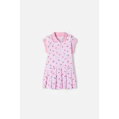 LITTLEMIC - Vestido de manga corta rosado para niña 2t a 5t