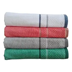 CANNON - Toallas De Baño En Algodon X 4 Unidades Doble Secado 150cm x 70cm Hogar Colores Surtidos Opción 3