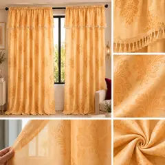 GENERICO - Cortina Translúcida con Cenefa Integrada 280×220 cm – 2 Paneles